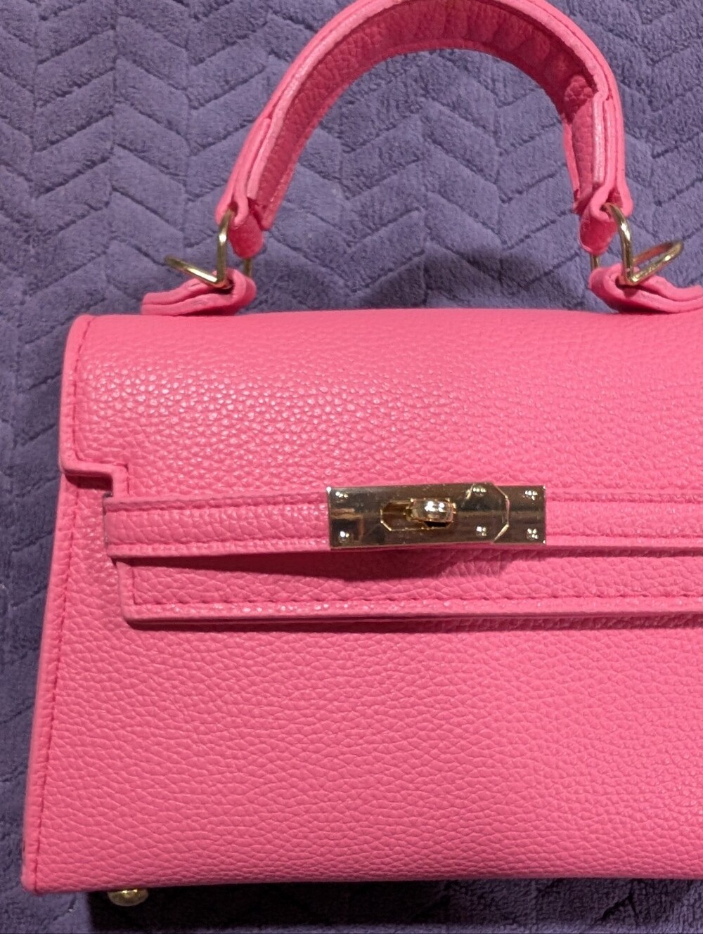 Hot Pink Womens Leather Crossbody